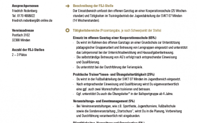 werde FSJler beim SVKT07 Minden
